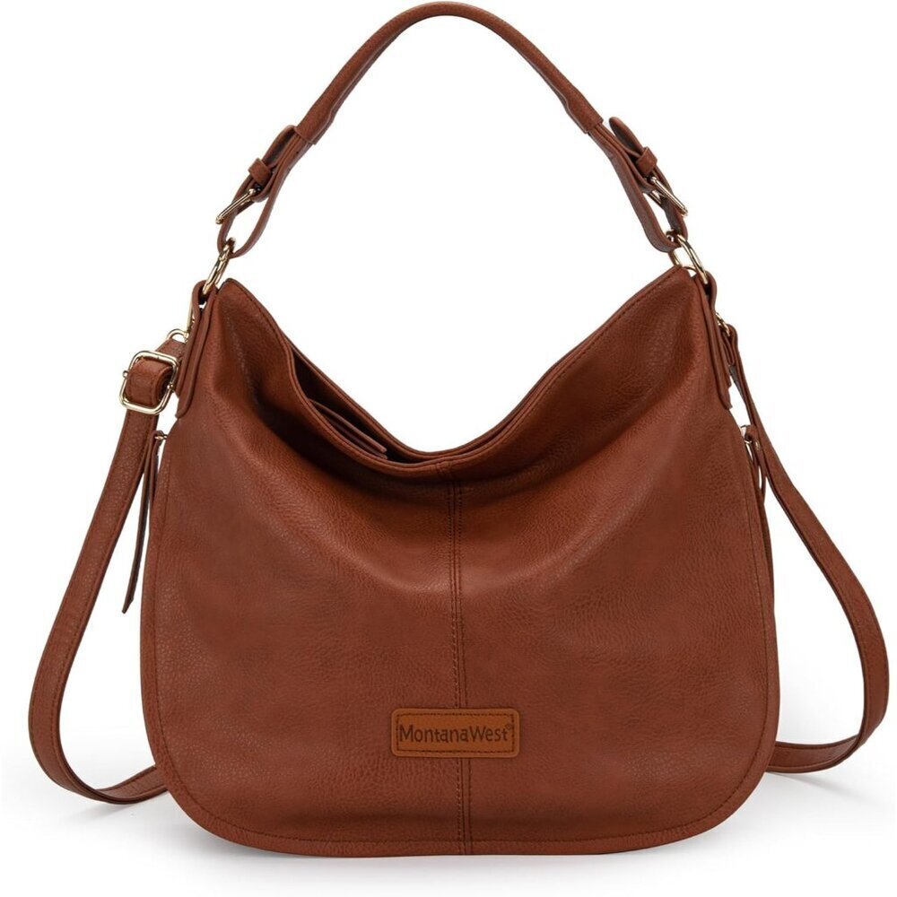 Women Hobo Bag Vegan Leather Large Capacity Shoulder Sling Crossbody Purse